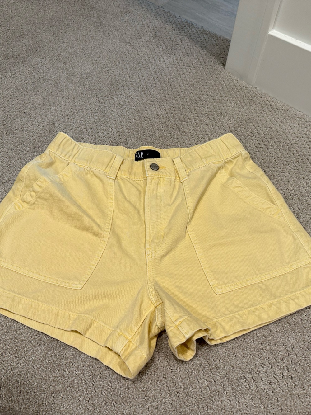 GAP Light Yellow High-Waist Cotton Shorts